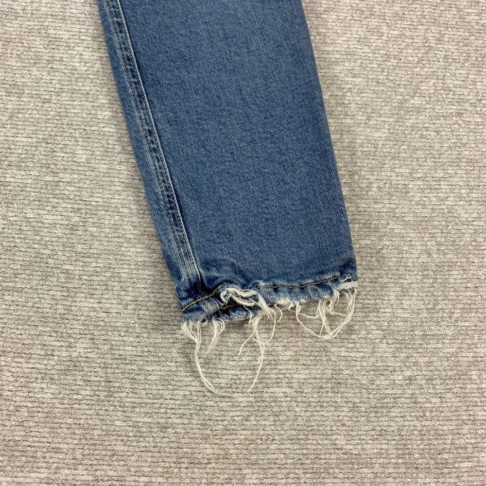 Agolde High Rise Skinny Jeans Button Fly Distressed Raw Hem Medium Wash Size‎ 26